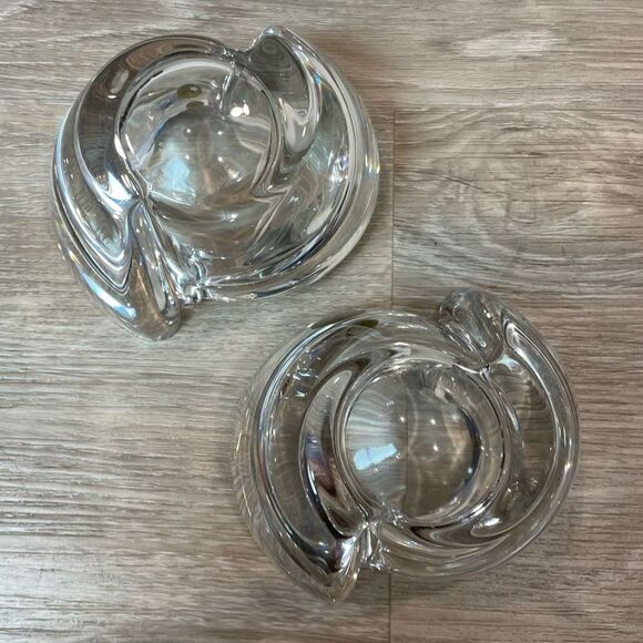 Amalfi chandel 24% lead crystal Pair of 2 Vintage candle holder - Picture 3 of 9